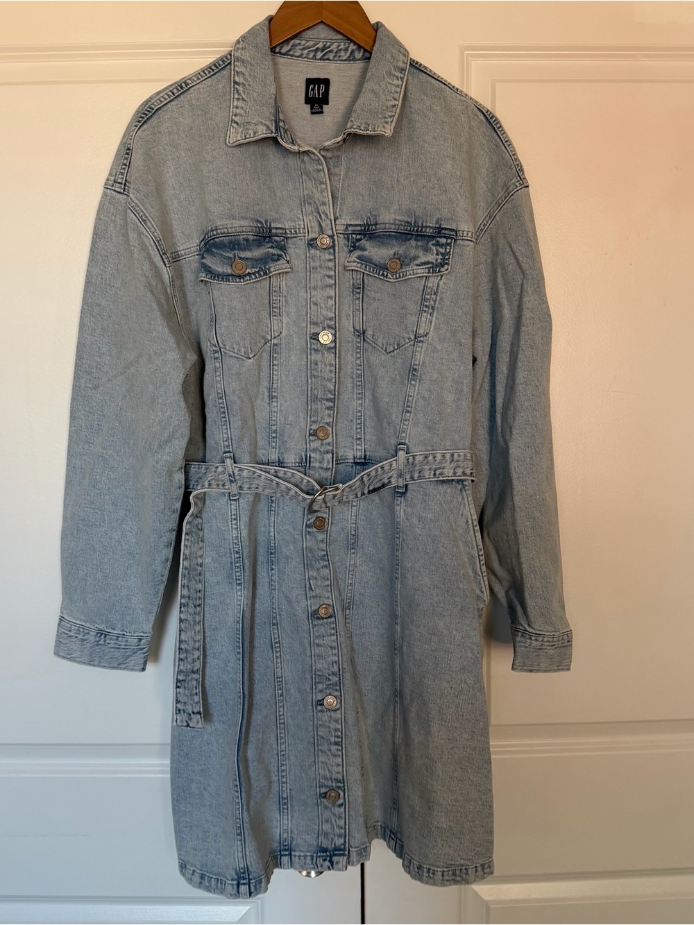 GAP Tall Belted Denim Mini Dress - Picture 4 of 9